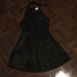 Black and gold cocktail dress
